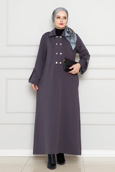 Sevitli Rochie gri cu velcro