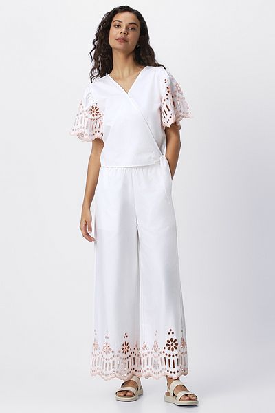 Blue Age White Story Woven Trouser White