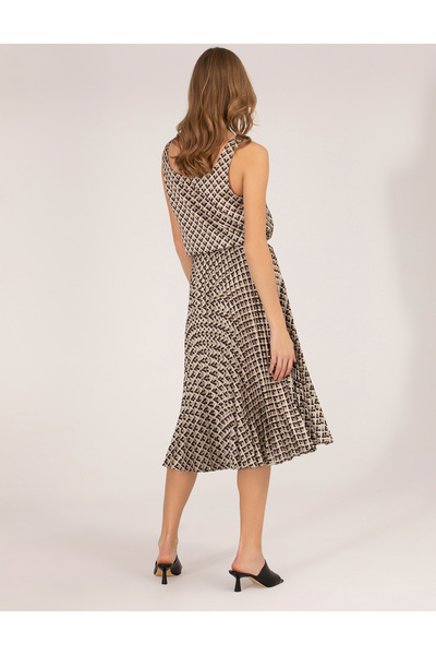 Pierre Cardin Siyah Desenli Pileli Midi Etek 50269324-VR046