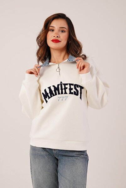 Hipo Trend Denim Detail Manifest Vezena Bela majica