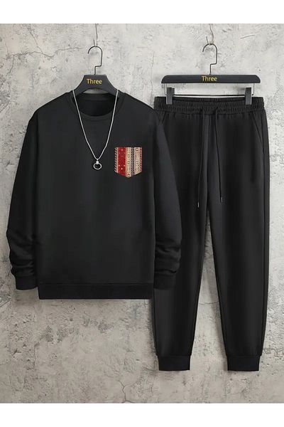 Aqweem Σετ φόρμας Jogger Sweatshirt Unisex Oversize με λαιμόκοψη