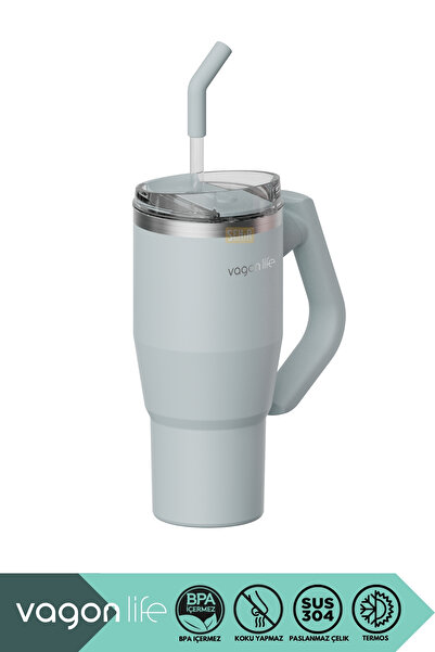 Vagonlife ترمس من الفولاذ المقاوم للصدأ بمجموعة جديدة سعة 950 مل مع/بدون استخ...