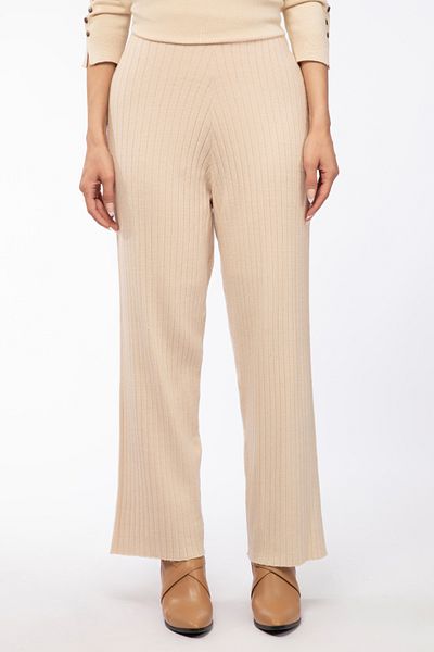 RİNA Basic Knitwear Pant Off White