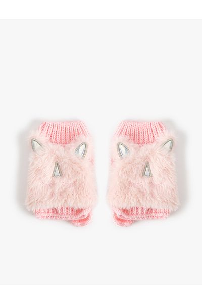 Koton Fingerless Plush Detailed Gloves