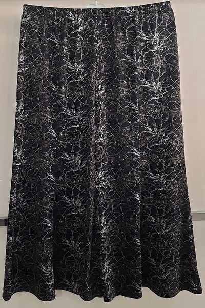 N.Y.YILDIZ Star Polyesterviscon Fabric Unlined Summer Waist Elastic Skirt