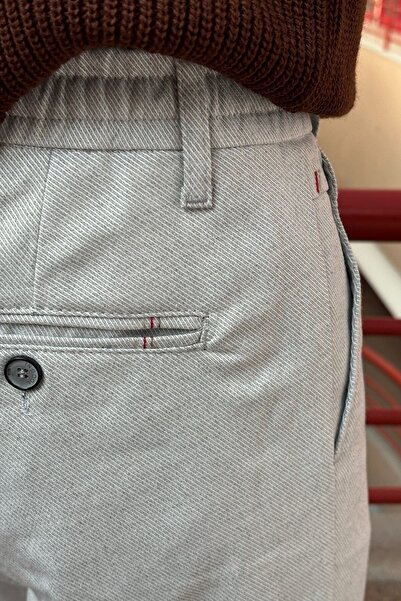 inpool Ανδρικά, ελαστική μέση, υφασμάτινο diagonel, παλιά οικονομική κουλτούρα, διπλά πόδια, παντελόνι κανονικής εφαρμογής 24INP291