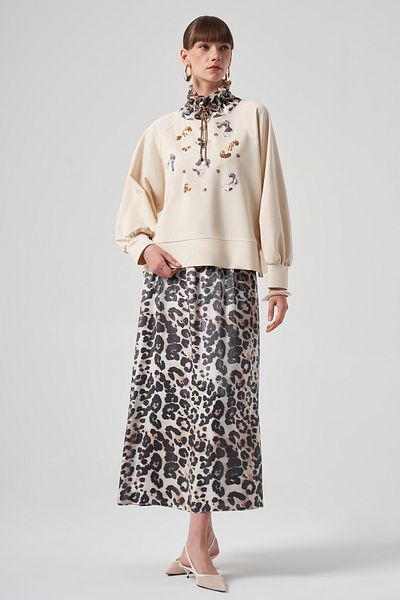 Nuss Μπεζ Σετ Leopard Pattern - Μοντέλο 1002