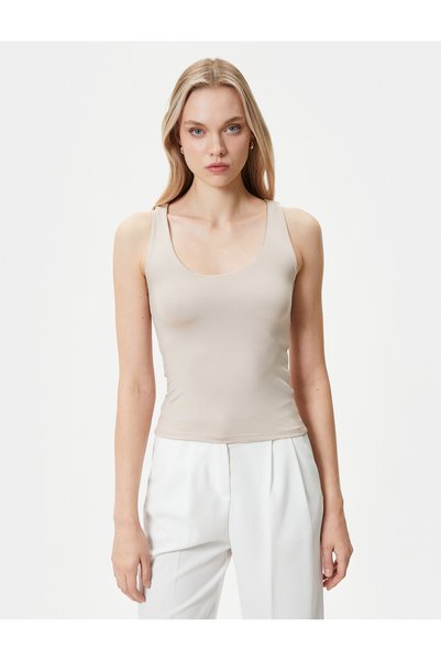 Koton Strappy Athlete Basic U-Neck Slim Fit