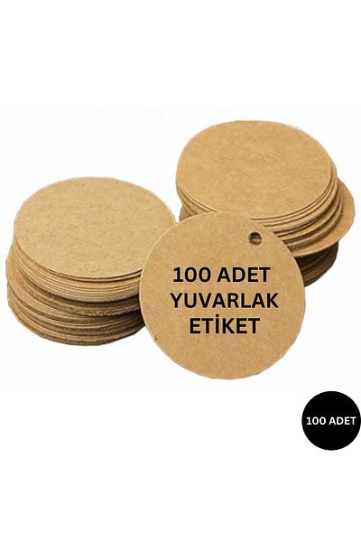 roco paper Kraft Product Price Tag - Round Greeting, Gift Tag - 100 Pieces