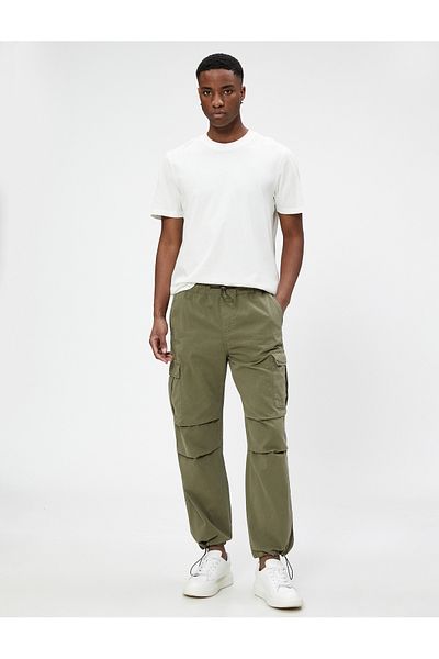 Koton Παντελόνι Parachute Loose Cut με επένδυση Cargo Pocket Λεπτομερές βαμβακερό