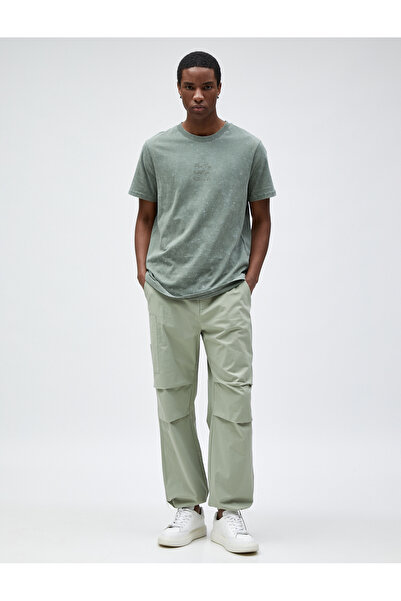 Koton Pantaloni de parașută Cu tăietură lejeră în talie șireturi Stoper Buzun...