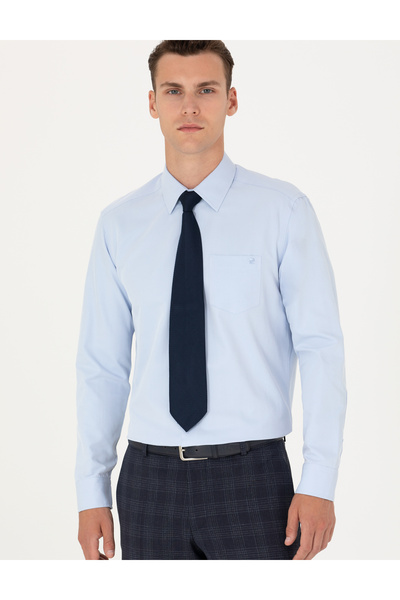 Pierre Cardin Açık Mavi Regular Fit Uzun Kollu Basic Gömlek 50277764-VR003
