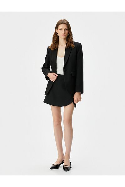 Koton Μπουφάν Blazer Μονό Κουμπί με Πτυσσόμενη Τσέπη