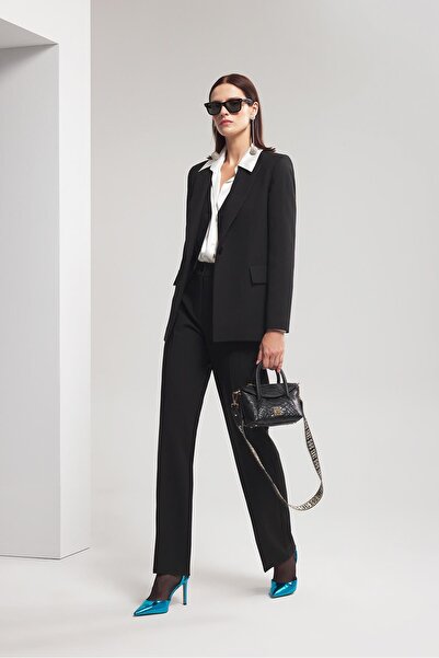 EXPLOSION Kontrast İnce Çizgili Düğmeli Blazer Ceket