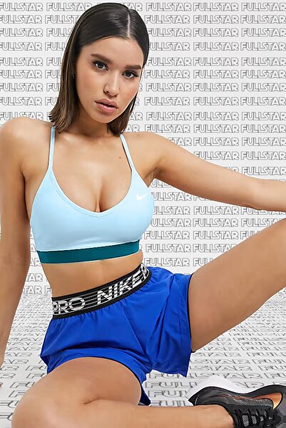 Nike Bra Indy Light Support Sports Γυναικείο Αθλητικό Σουτιέν Μπλε Μπουστάκι