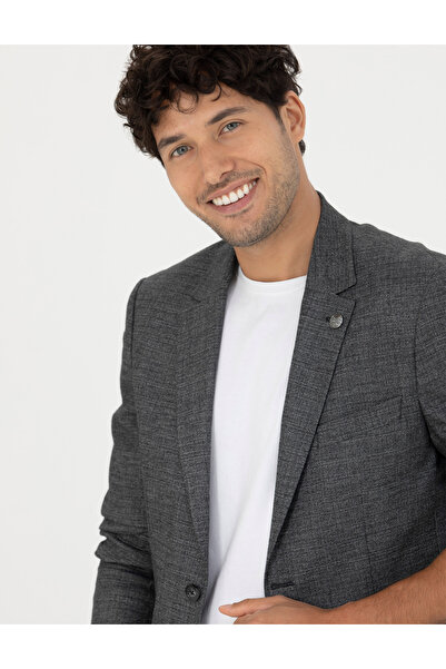 Pierre Cardin Füme Slim Fit Keten Karışımlı Blazer Ceket 50277318-VR058