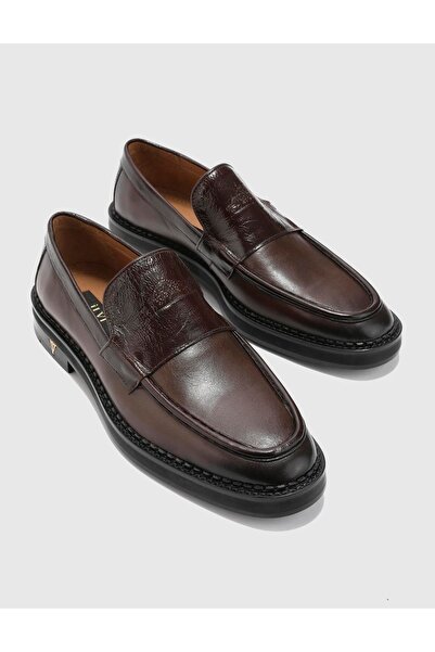 İLVİ Malachi Hakiki Analin Deri Erkek Kahverengi Klasik Ayakkabı