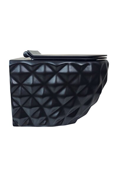 Genel Markalar Kapıtone Mat Sıyah Kanalsız Klozet+Soft Kapak Wh-814+Cs-25