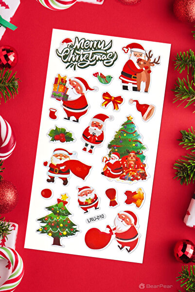 BP Tattoo Yılbaşı Sticker Set Kabartmalı Çıkartma Etiket Sticker Noel Süsleme...