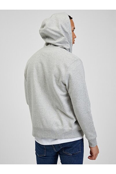 GAP Men's Gray Logo Hooded Sweatshirt