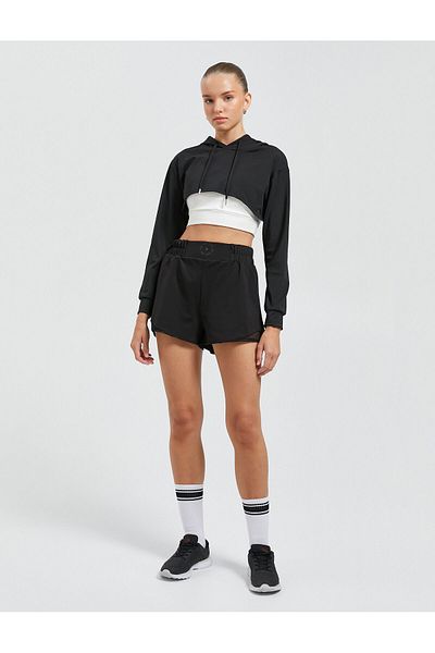 Koton Pantaloni scurți sport cu talie înaltă și detaliu din tul elastic