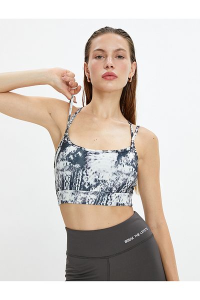 Koton Sutien sport cu bretele duble subțiri cu model