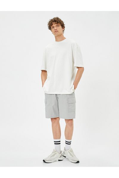 Koton Cargo-Shorts mit Taschen und Spitzennaht an der Taille
