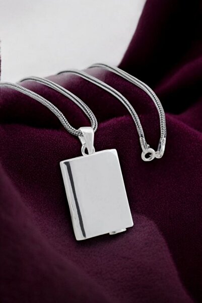 Moda Gümüş 925 Ayar Gümüş Düz Gümüş Cevşen Muska Kabı Kolye