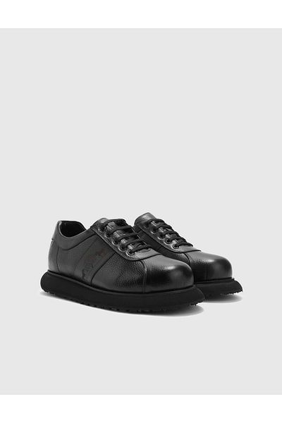 İLVİ Santino Genuine Floater Leather Men's Black Sneakers