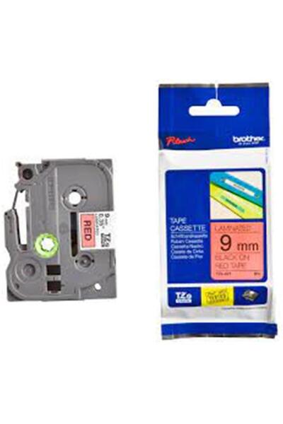 Brothers ملصق Brother data-u366 TZE-421 مقاس 9 مم باللون الأسود على خلفية حمر...