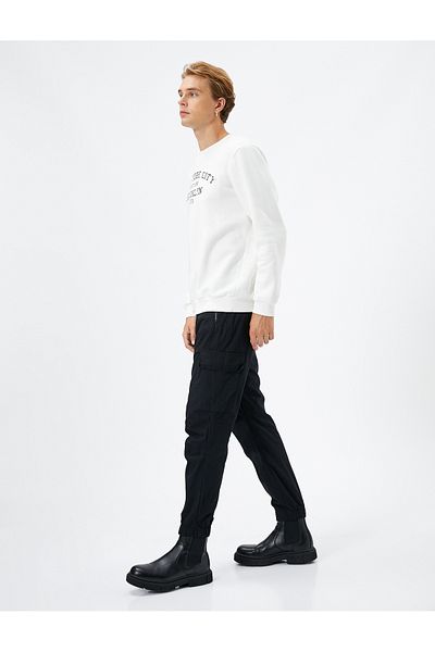 Koton Jogger Pants Cargo Pocket Δαντέλα Βαμβακερή μέση