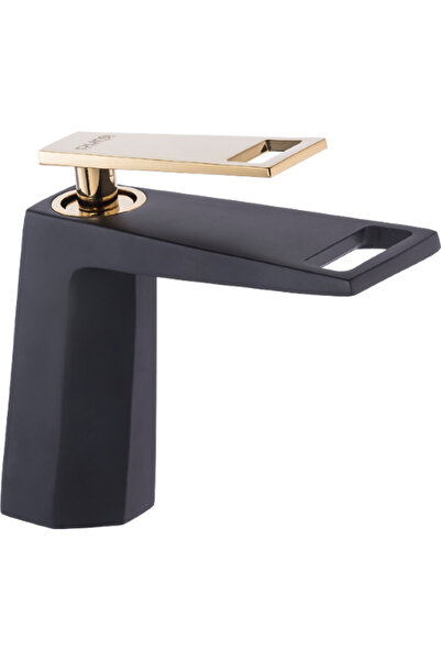 Pure Waterfall Lavabo Armatürü Siyah-Altın Bg-222