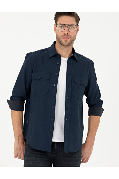 Pierre Cardin Μακρυμάνικο πουκάμισο Navy Blue Regular Fit 50277748-VR033