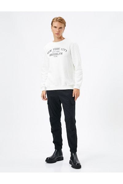 Koton Jogger Pants Cargo Pocket Δαντέλα Βαμβακερή μέση