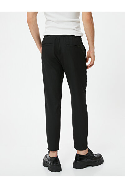 Koton Stoffhose mit Spitzenbund, schmaler Passform und Taschendetail