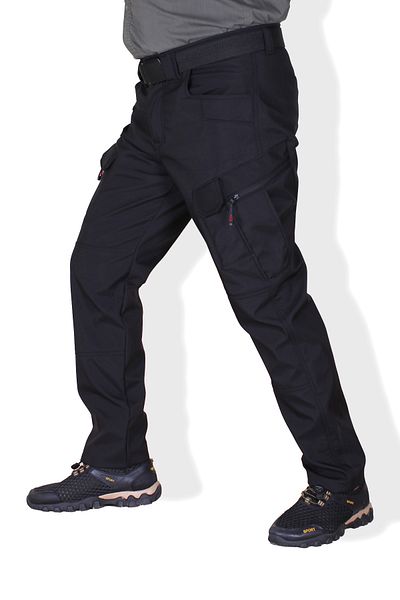 Nikbin Μαύρο Softshell Fleece παντελόνι εξωτερικού χώρου - Αδιάβροχο και αντιανεμικό (χειμώνας)