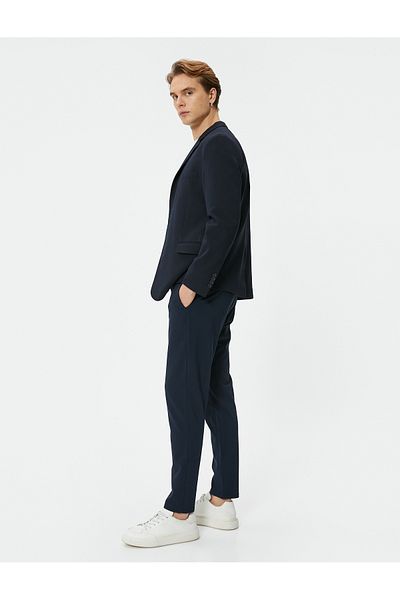 Koton Stoffhose mit Spitzenbund, schmaler Passform und Taschendetail