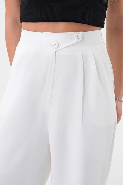 Hazel Pantaloni Palazzo de damă model coreean alb