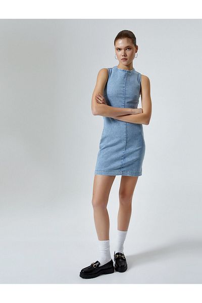 Koton Rochie Mini Denim Bumbac fără mâneci