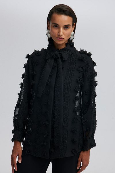 Touché Privé Organza Polka Dot Patterned Shirt