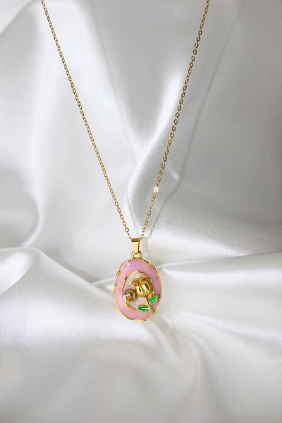 d Kit Boutique Pearl Tulip Medallion Necklace 49cm Chain