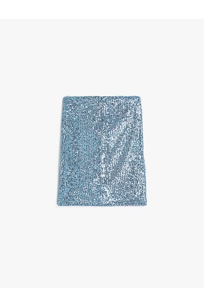 Koton Abendkleid mit Pailletten, Pailletten-Minirock, drapiert