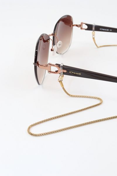 KEEBA Unisex Steel Gold Glasses - Specially Designed Steel Strap with Chain and String Detail