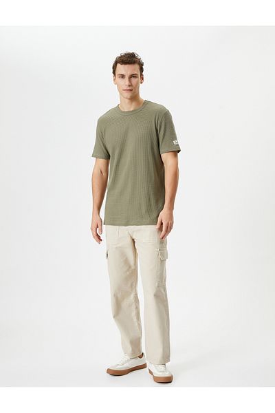 Koton 4SAM10074HK Koton Ανδρικό T-shirt KHAKI