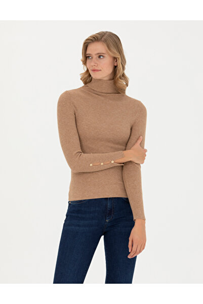 Pierre Cardin Beige Extra Slim Fit Turtleneck Sweater 50276230-Vr011