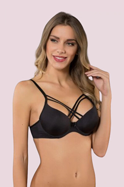 Liza Sutien fără susținere cu bretele în cruce neagră pentru femei 1014