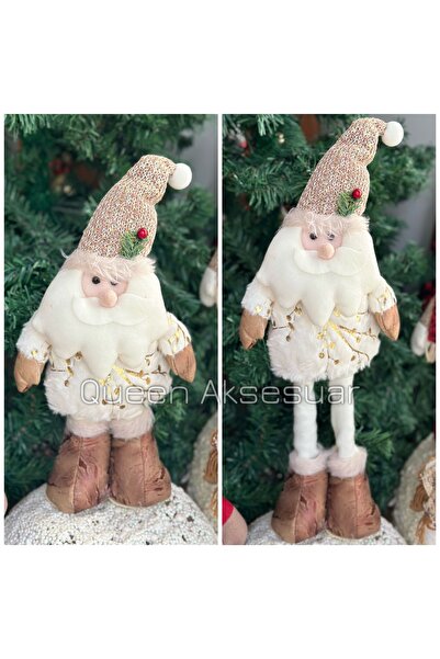 QUEEN AKSESUAR Hareketli boyu uzayan maskot heykel Noel baba oda dekorasyon yılbaşı ağaç süsü beyaz