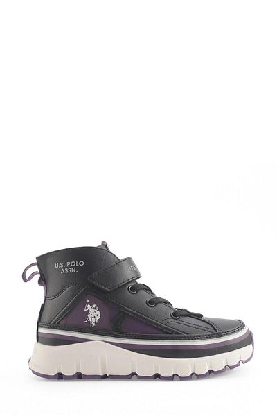 U.S. Polo Assn. Keltes Black-Purple Girl's High Sneakers