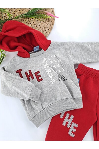 Butik Erkek Bebek / Çocuk Eşofman Takımı Kapüşonlu 3 İplik Şardonlu İçi Polarlı Premium Kalite