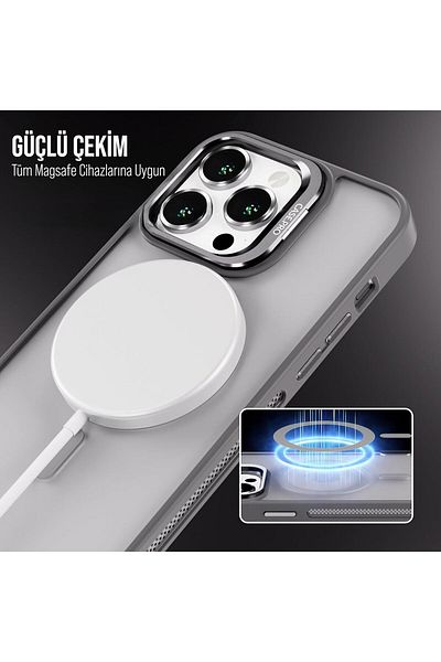 emybox Matte Lens Protector Gift Phone Case with Magsafe Support and Stand with Camera Protection for iPhone 13/14